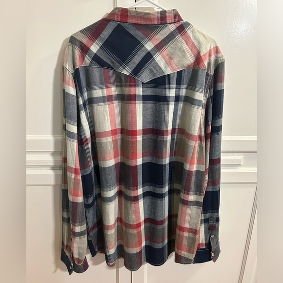 Levi Plaid Western XXL Longe Sleeve Button Down Shirt. - Picture 2 of 4